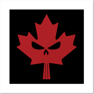 Niche Skull Island Mod Art  Canadian Maple Skull Red Posters and Art